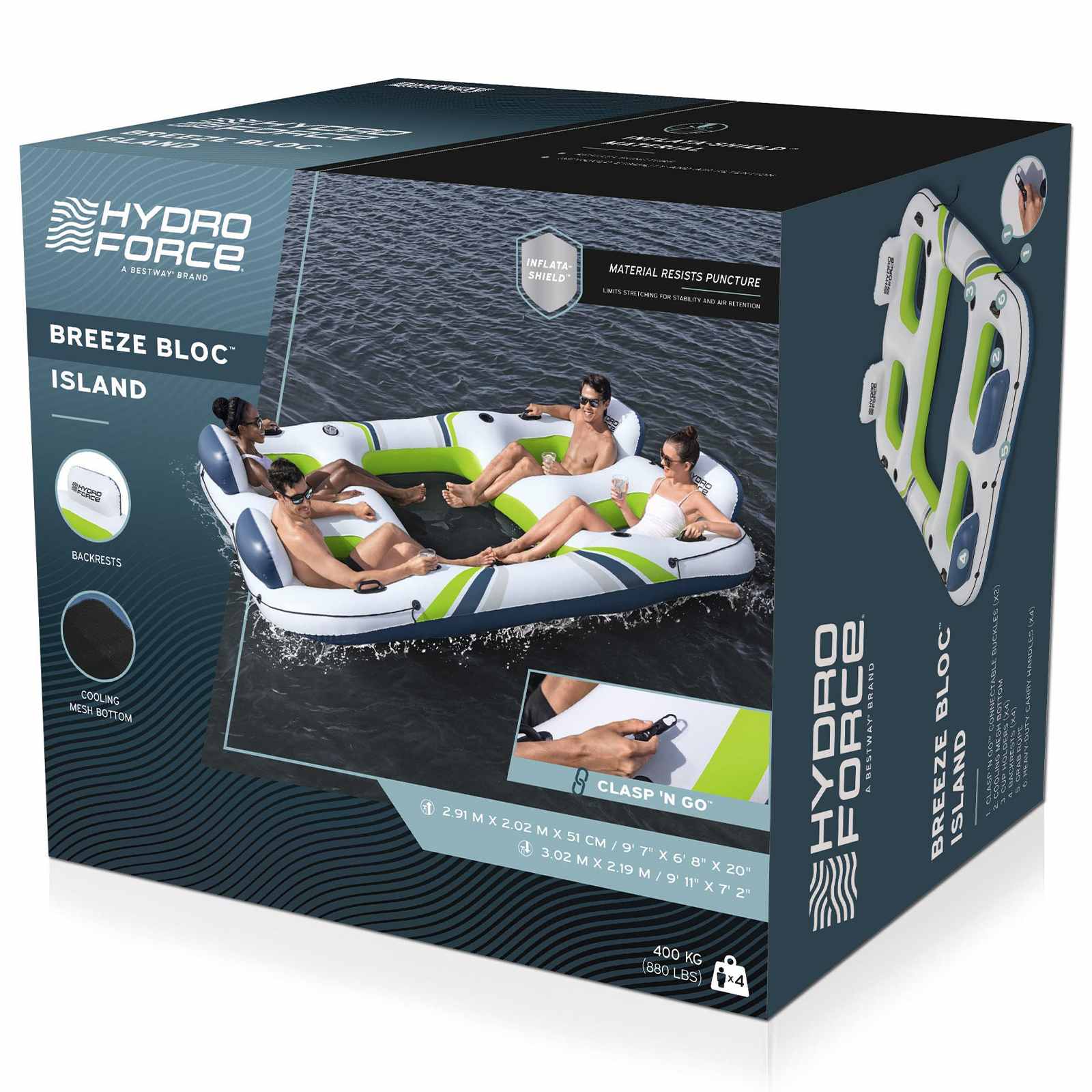 Hydro-Force Flytande Ö Vit och Blå och Grön 302 x 219 cm PVC