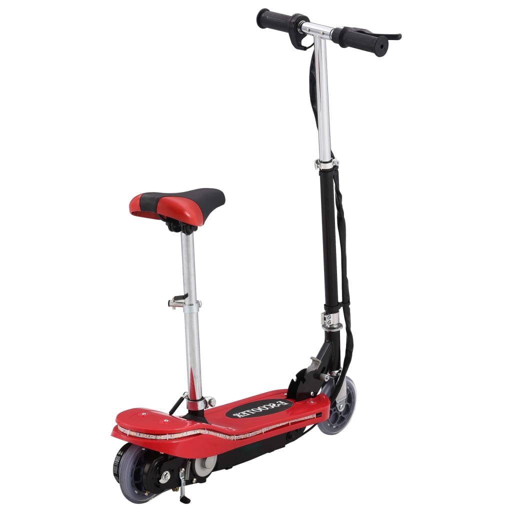 Sparkcykel med sits och LEDs för barn 120 W röd
