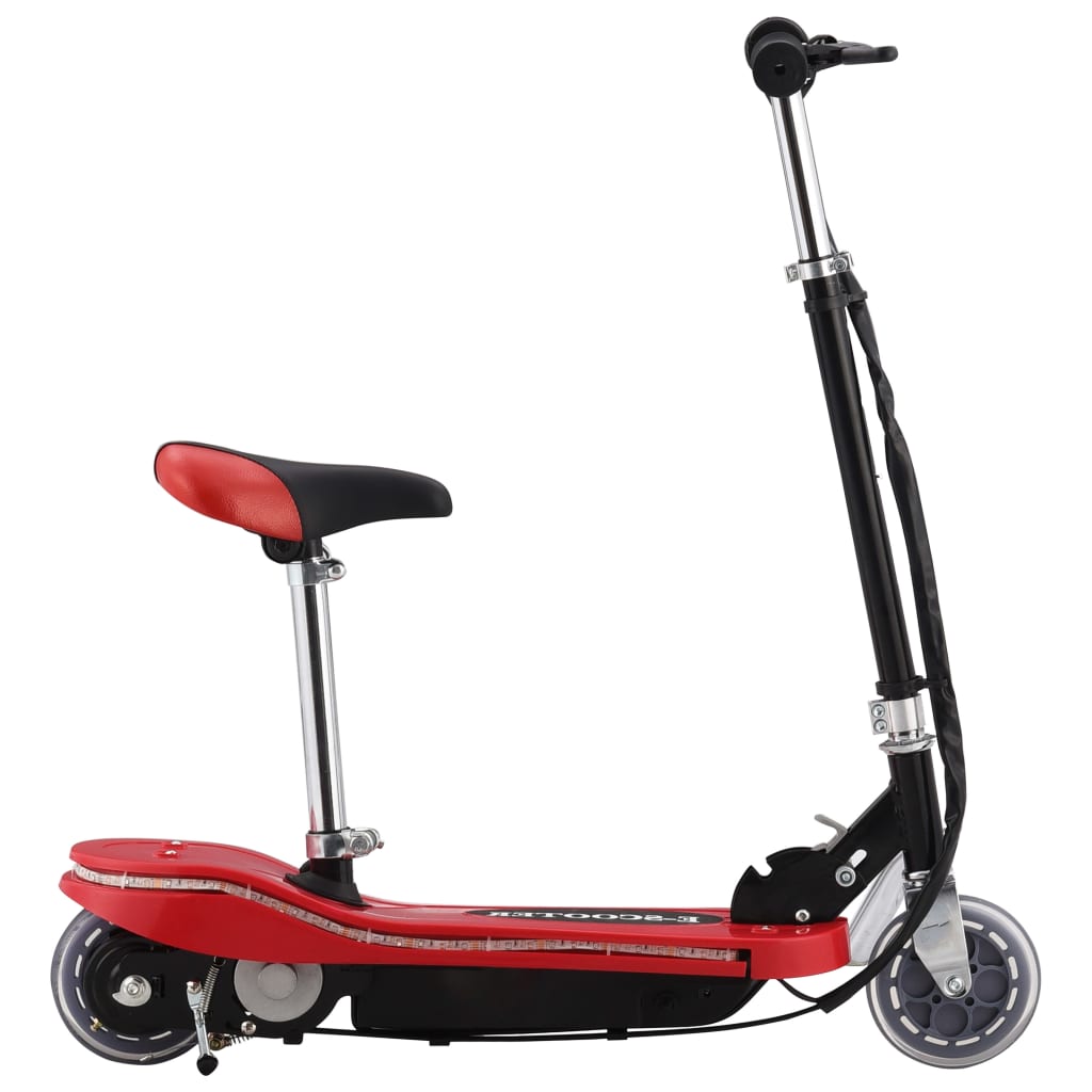 Sparkcykel med sits och LEDs för barn 120 W röd