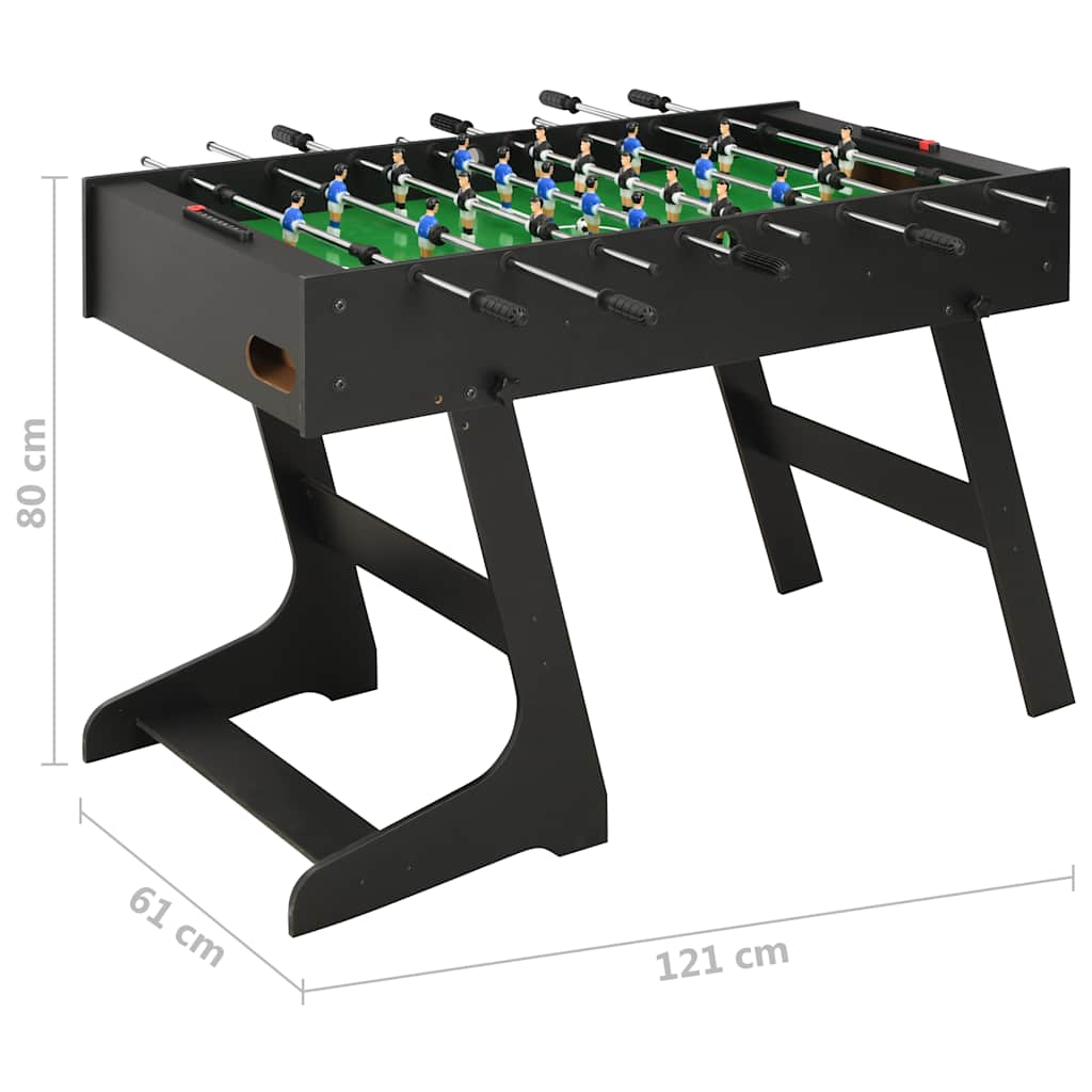 Fotbollsbord hopfällbart 121x61x80 cm svart