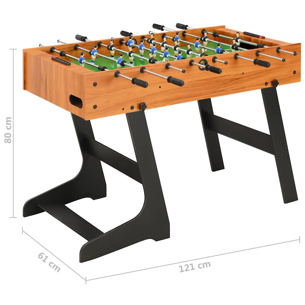 Fotbollsbord hopfällbart 121x61x80 cm ljusbrun