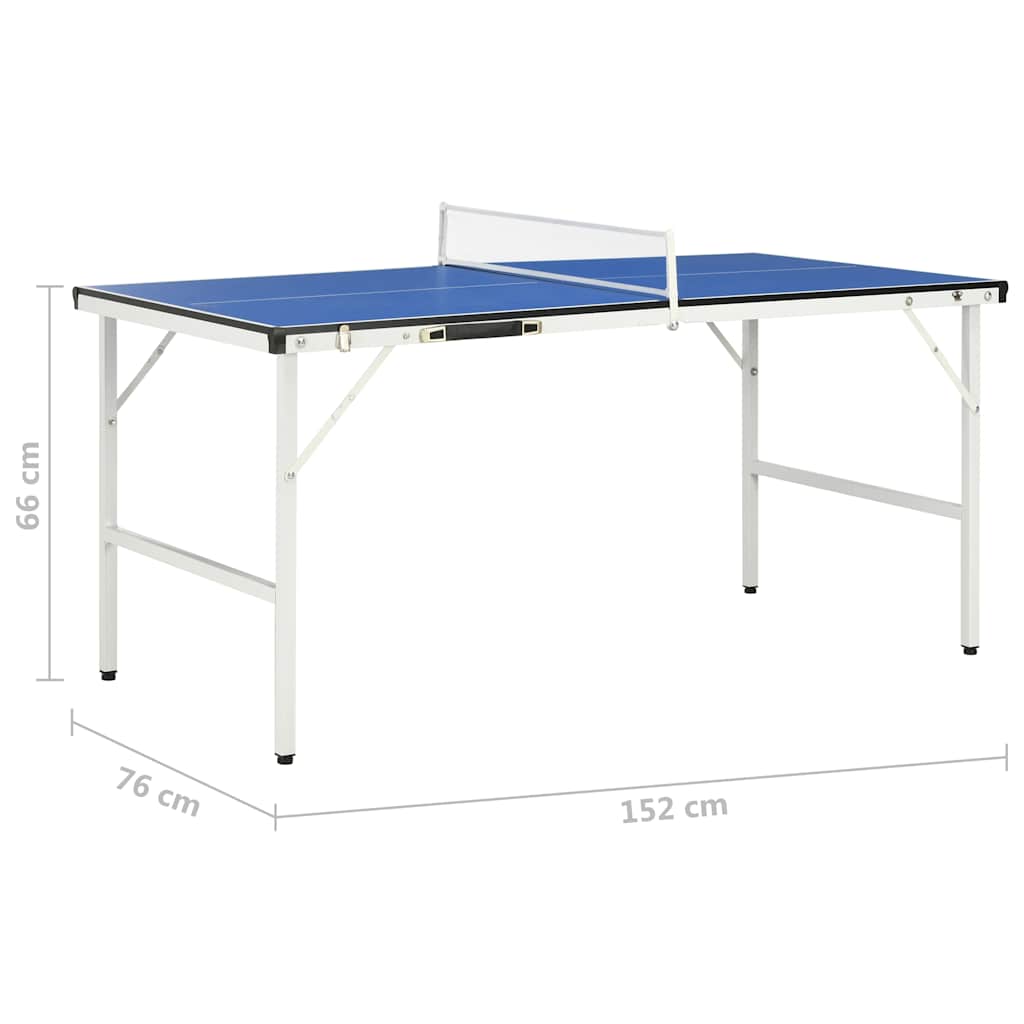 1,5 meter pingisbord med nät 152x76x66 cm blå