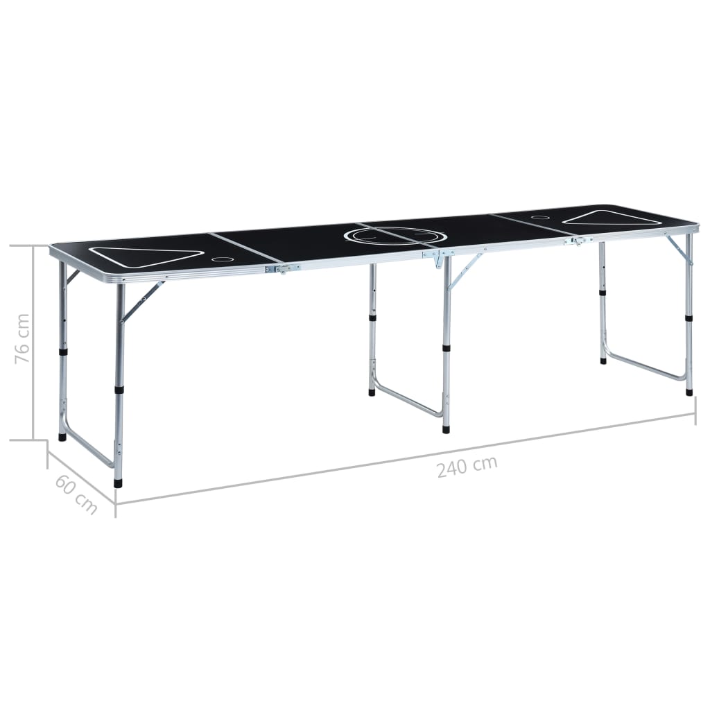 Hopfällbart ölpingisbord 240 cm svart