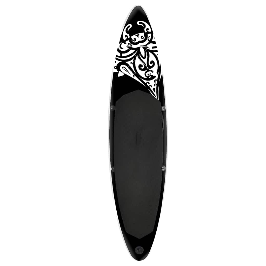 SUP-bräda uppblåsbar 305x76x15 cm svart