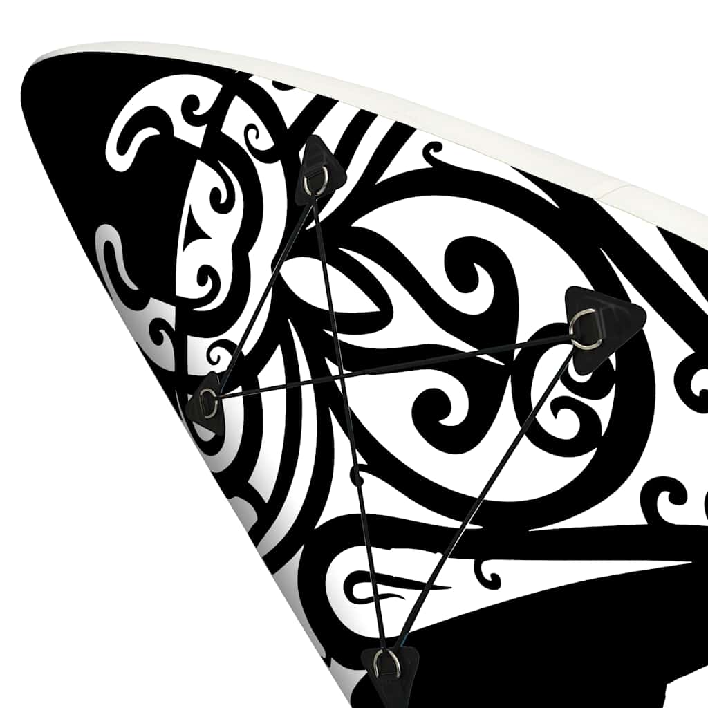 SUP-bräda uppblåsbar 305x76x15 cm svart