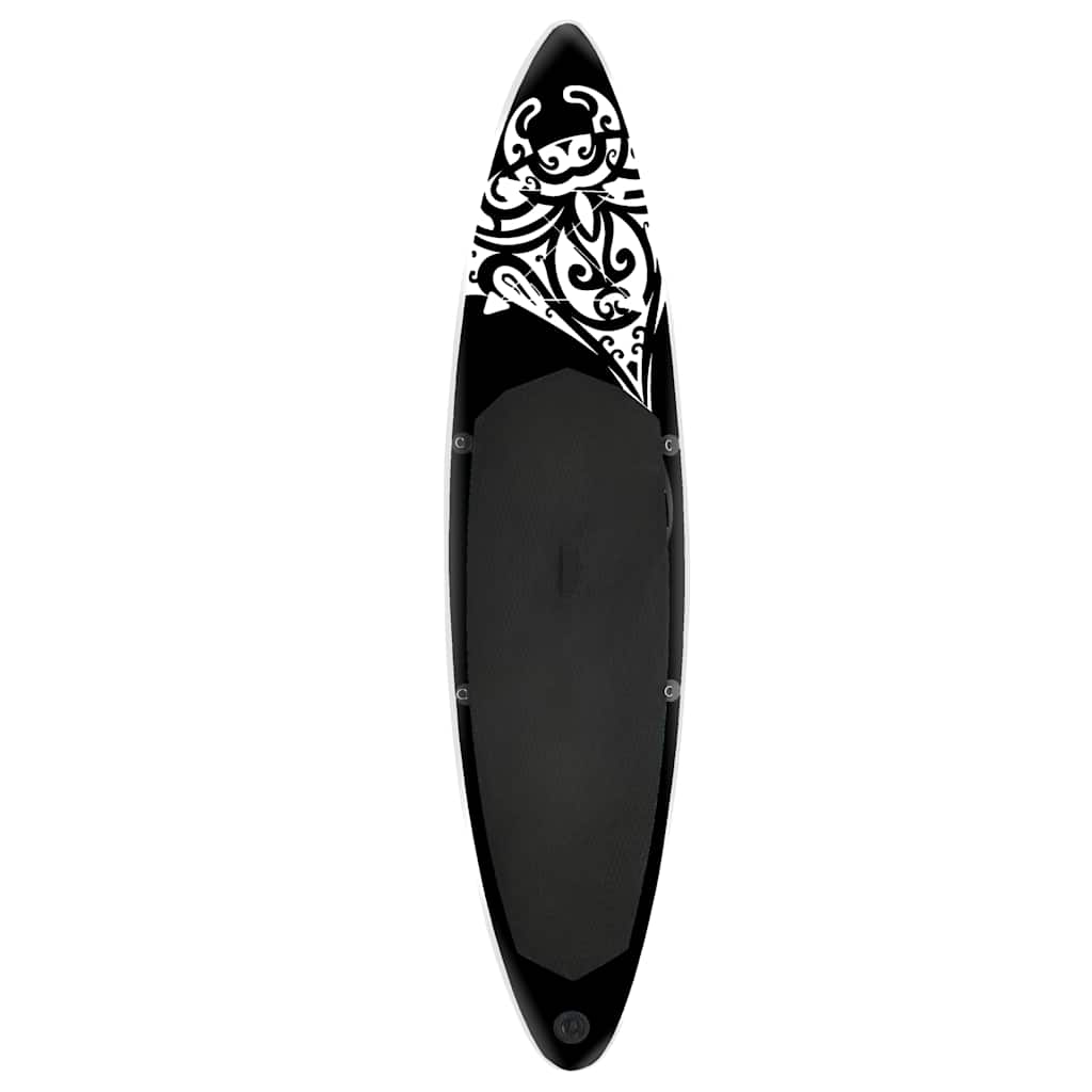 SUP-bräda uppblåsbar 366x76x15 cm svart