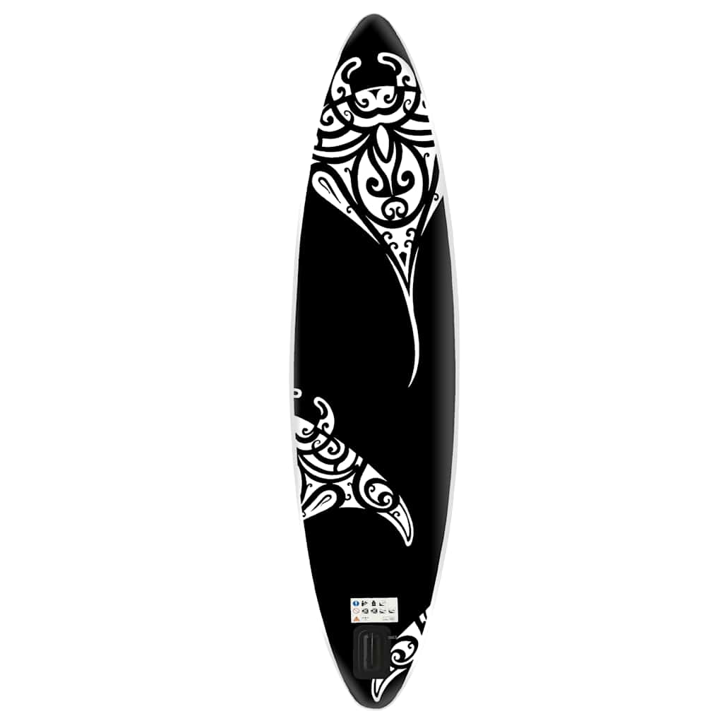 SUP-bräda uppblåsbar 366x76x15 cm svart
