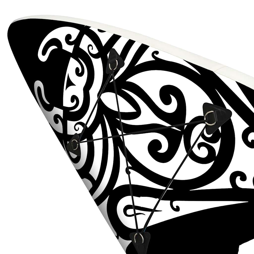 SUP-bräda uppblåsbar 366x76x15 cm svart