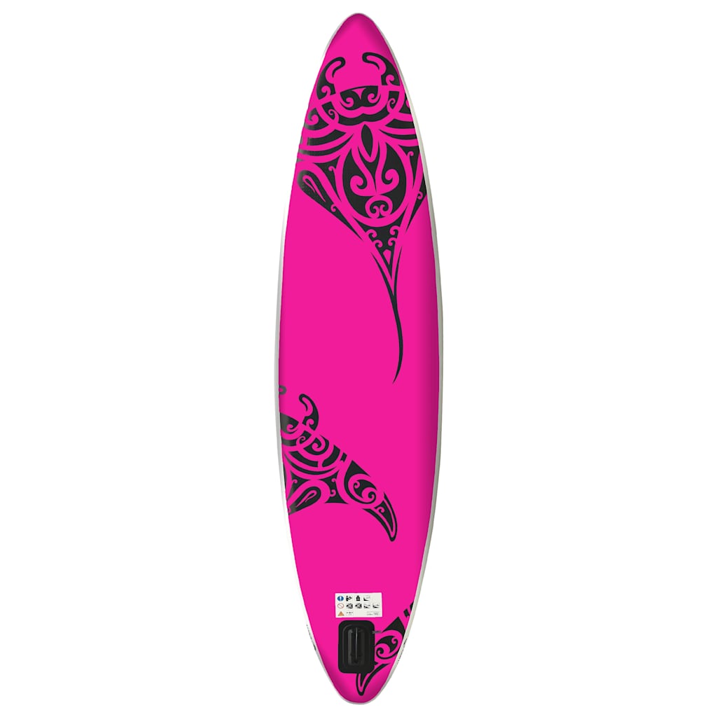 SUP-bräda uppblåsbar 366x76x15 cm rosa
