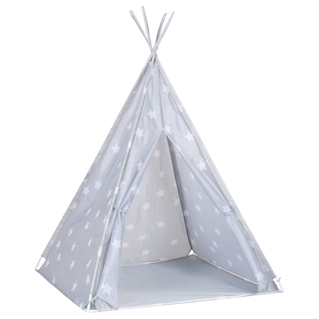 Tipitält för barn polyester med väska grå 115x115x160 cm