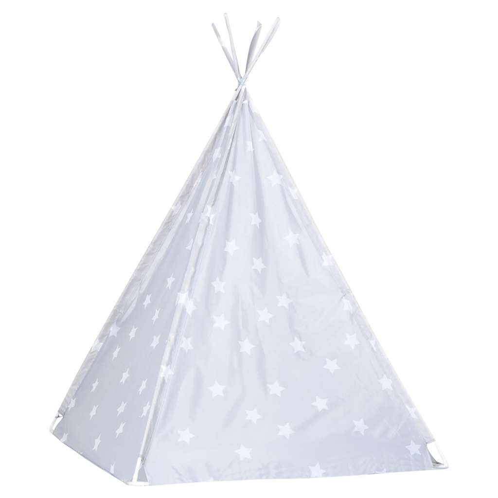 Tipitält för barn polyester med väska grå 115x115x160 cm