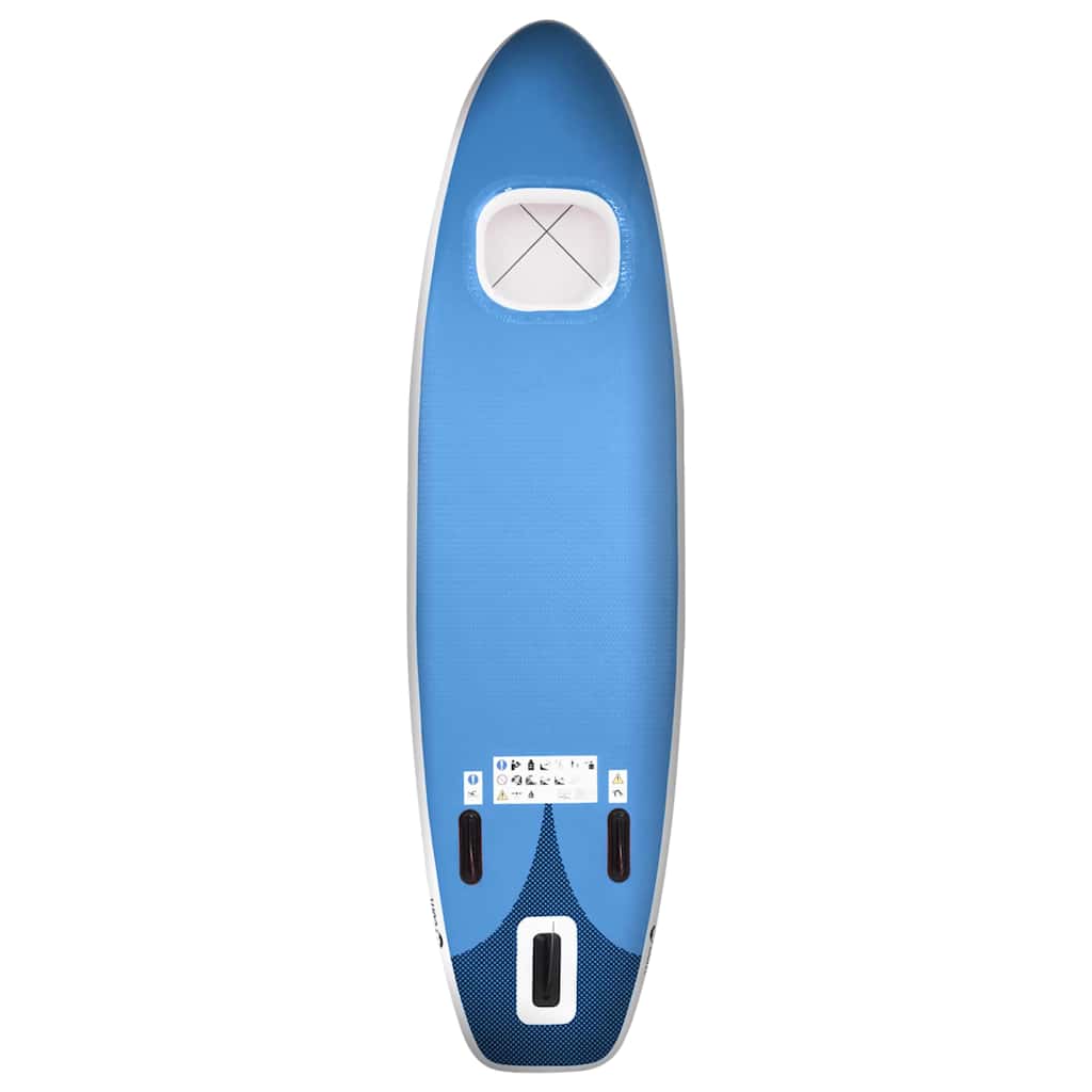 Upplåsbar SUP-bräda set blå 300x76x10 cm