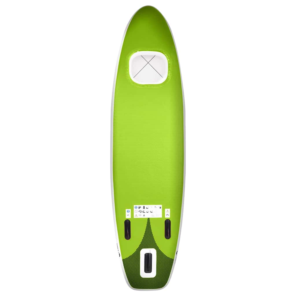 Upplåsbar SUP-bräda set grön 300x76x10 cm