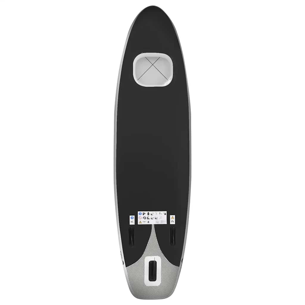 Upplåsbar SUP-bräda set svart 300x76x10 cm