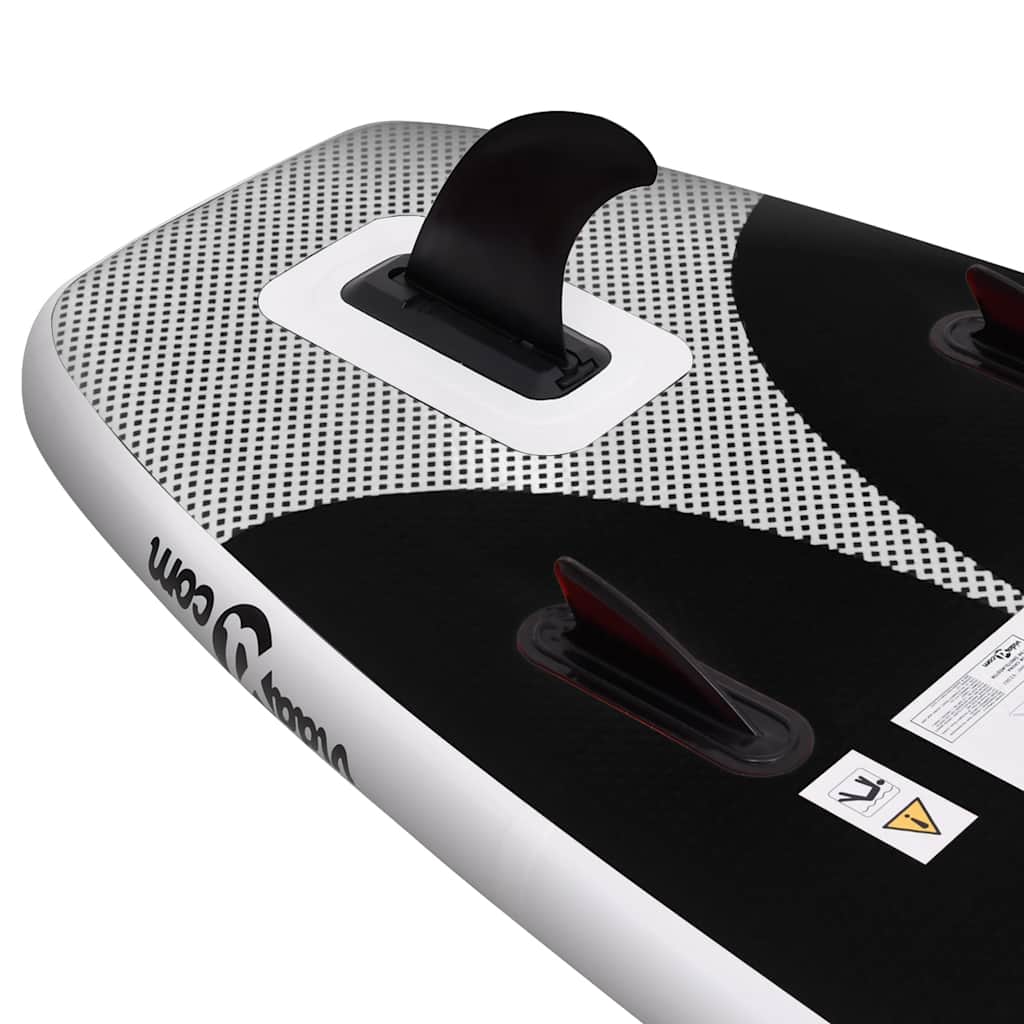 Upplåsbar SUP-bräda set svart 300x76x10 cm