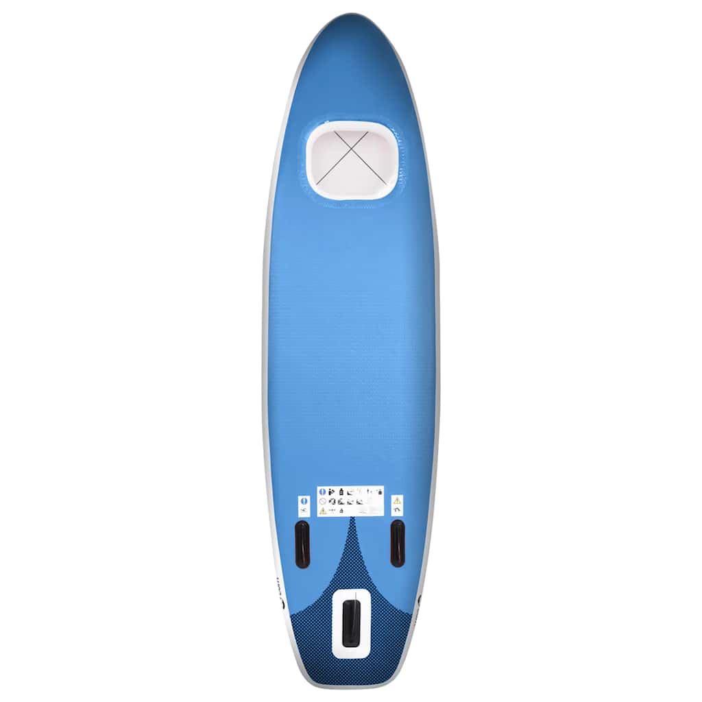 Upplåsbar SUP-bräda set blå 330x76x10 cm