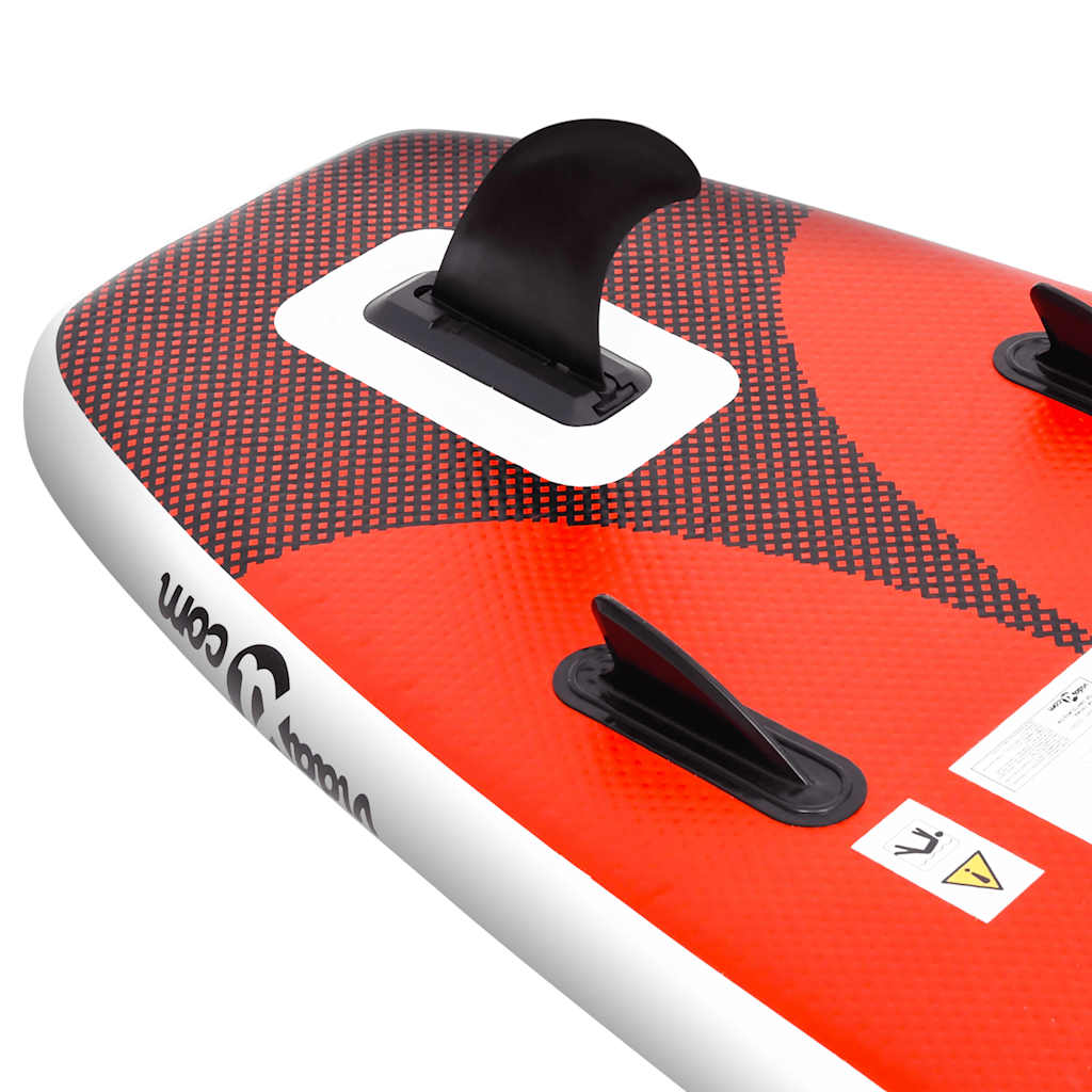 Upplåsbar SUP-bräda set röd 330x76x10 cm