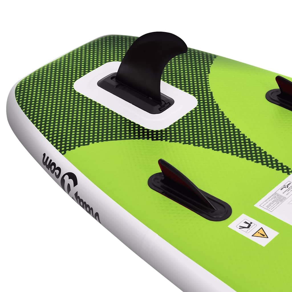 Upplåsbar SUP-bräda set grön 330x76x10 cm