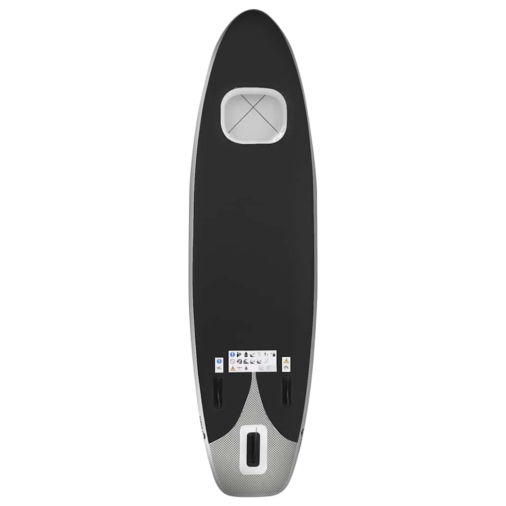 Upplåsbar SUP-bräda set svart 330x76x10 cm