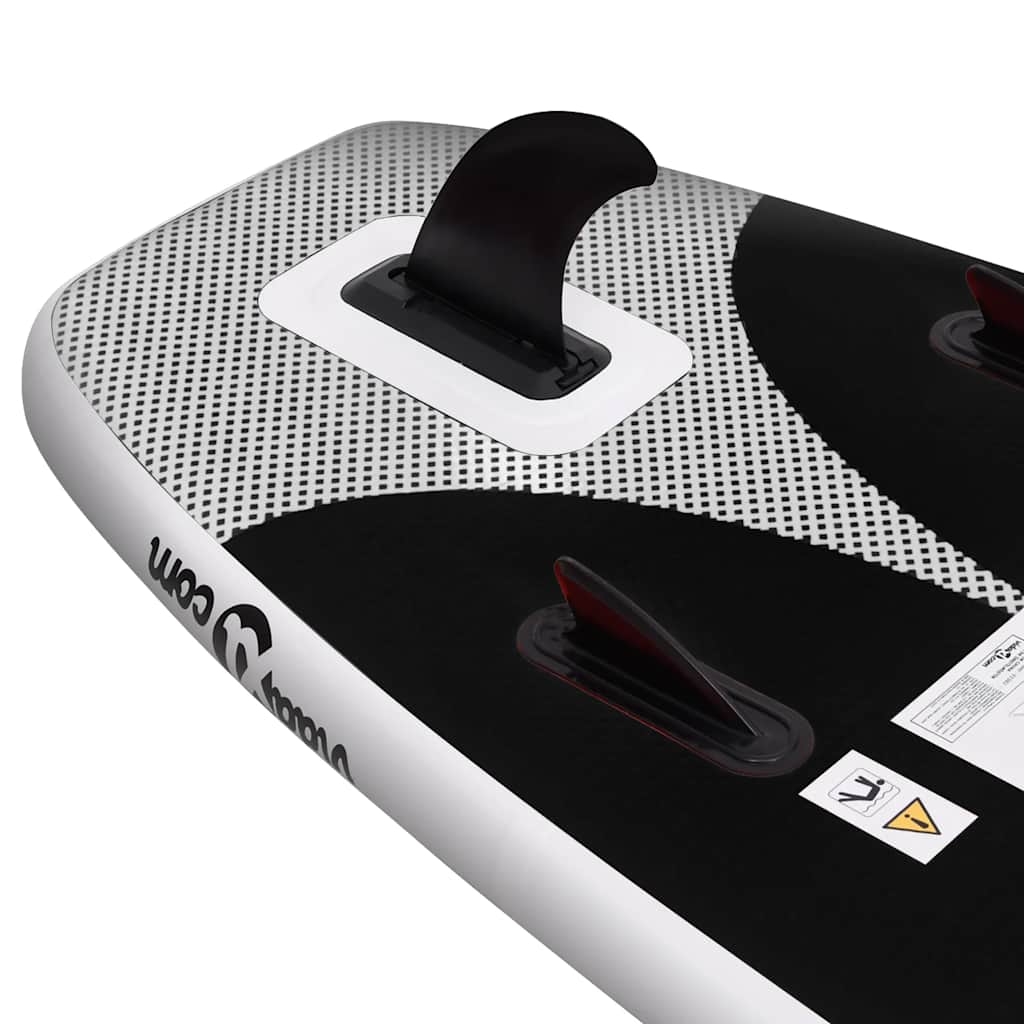 Upplåsbar SUP-bräda set svart 330x76x10 cm