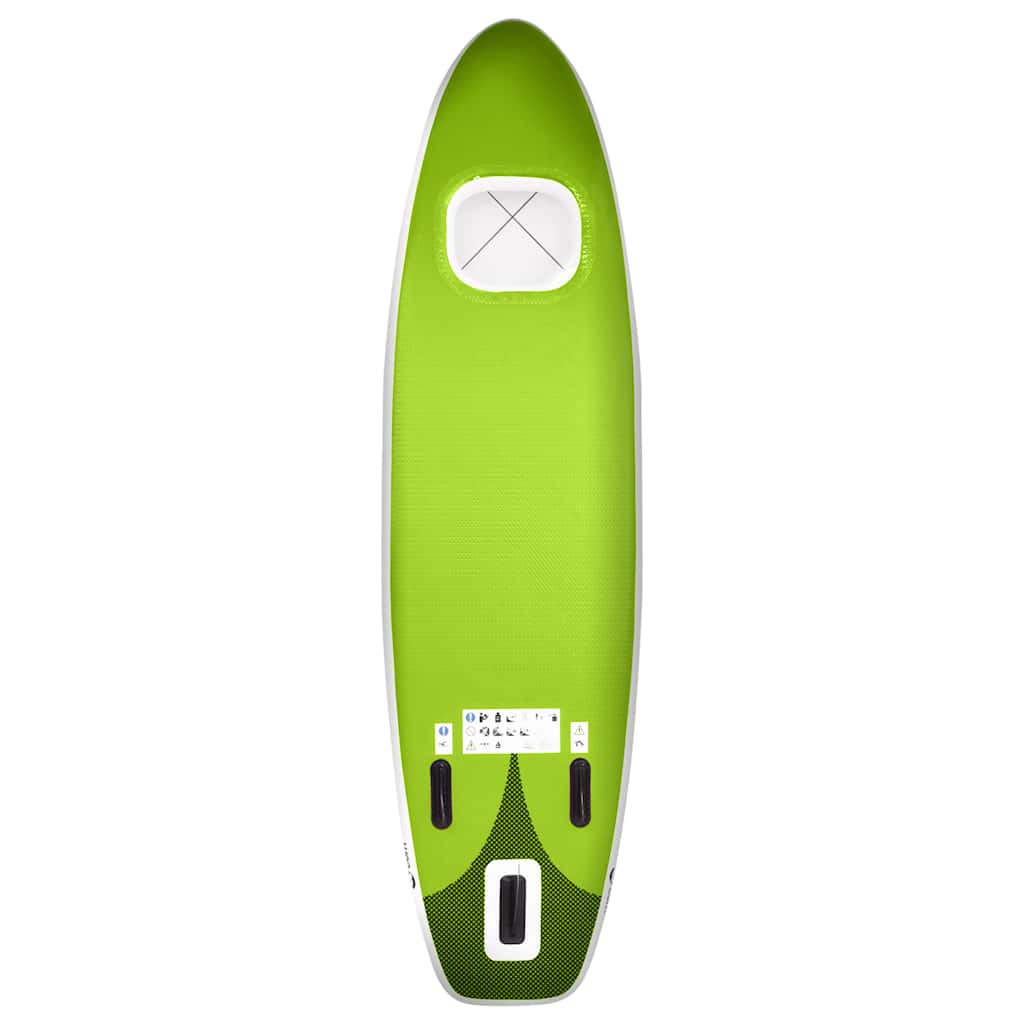 Upplåsbar SUP-bräda set grön 360x81x10 cm