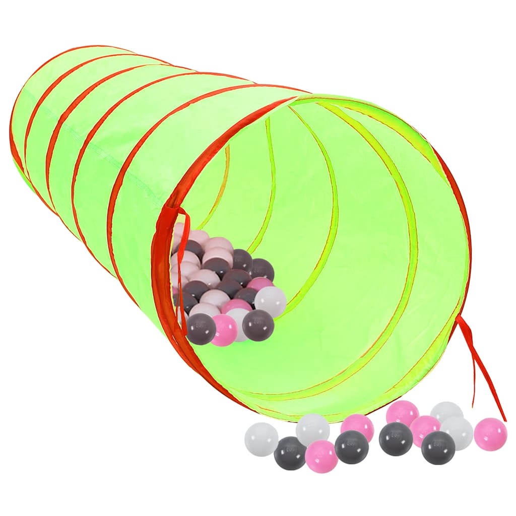 Lektunnel med 250 bollar grön 175 cm polyester