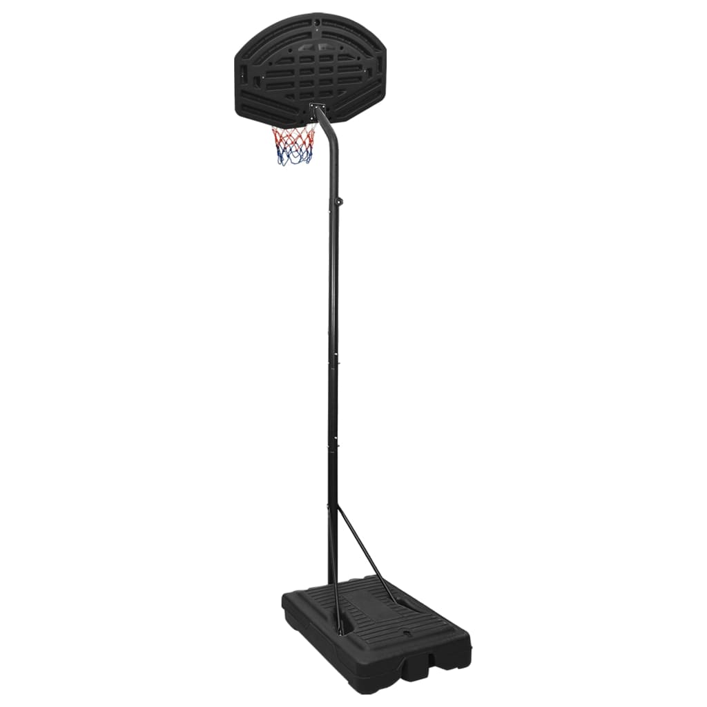 Basketkorg med stativ svart 282-352 cm polyeten