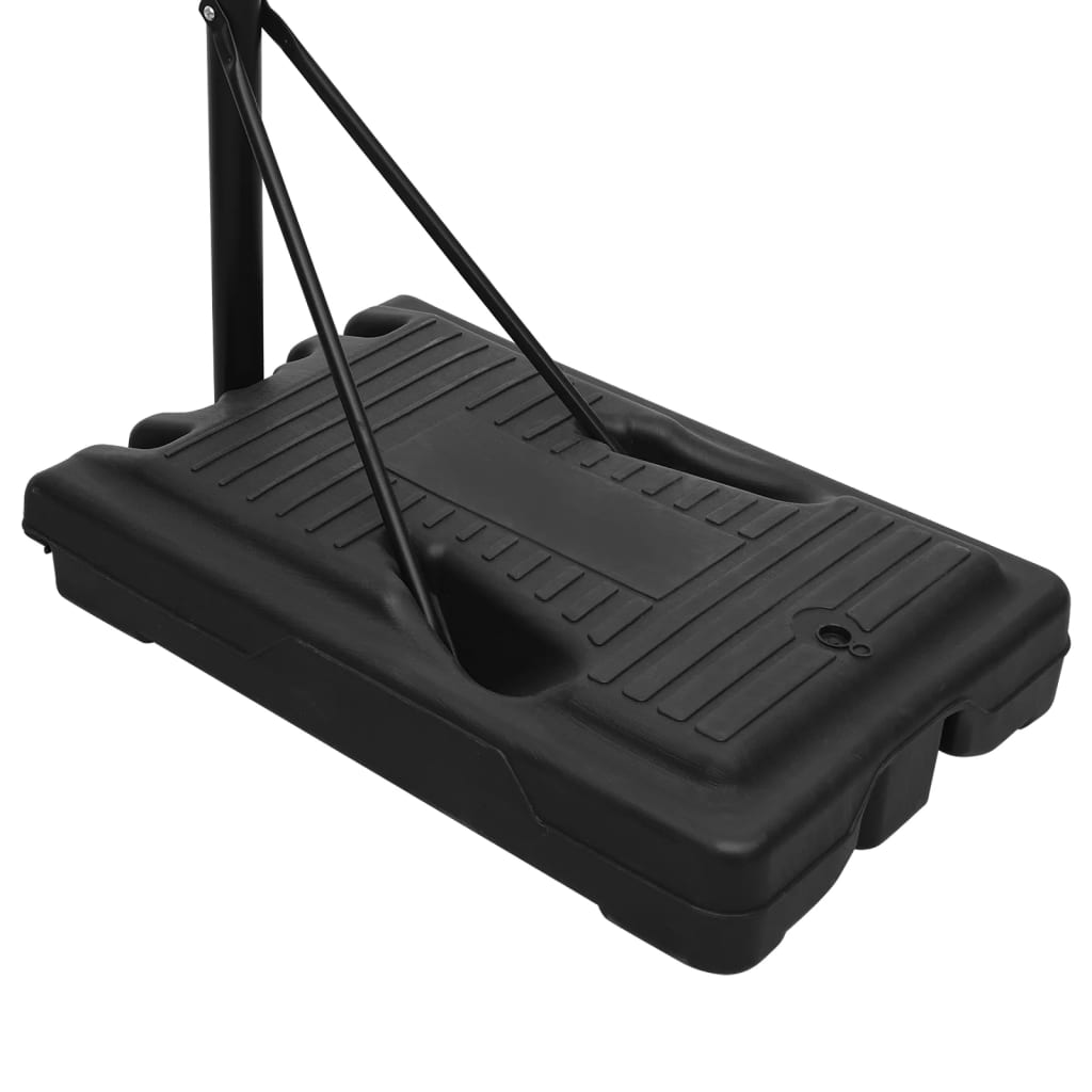 Basketkorg med stativ svart 282-352 cm polyeten