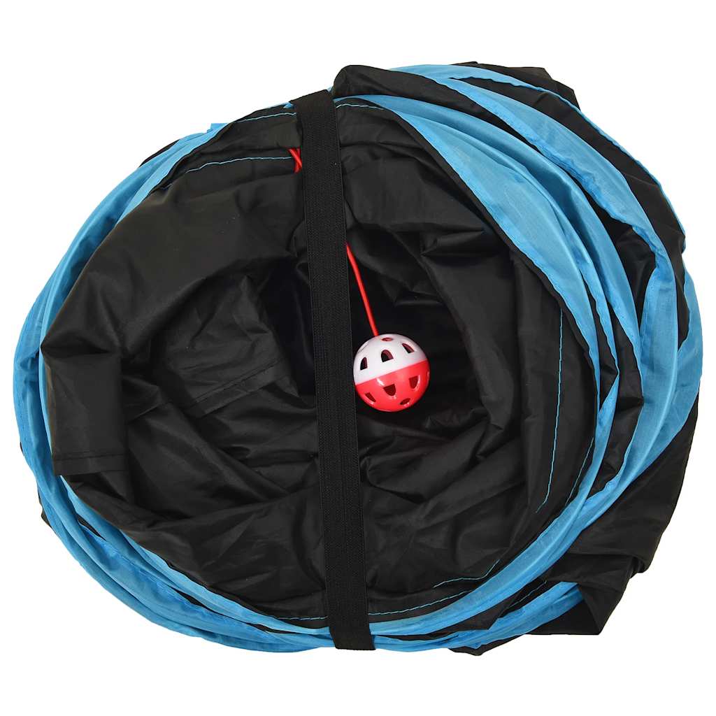 S-formad kattunnel svart och blå 122 cm polyester