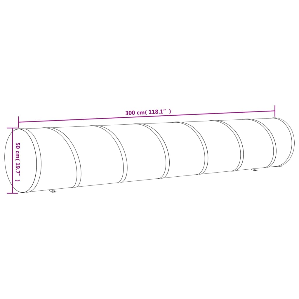 Hundtunnel blå Ø 50x300 cm polyester