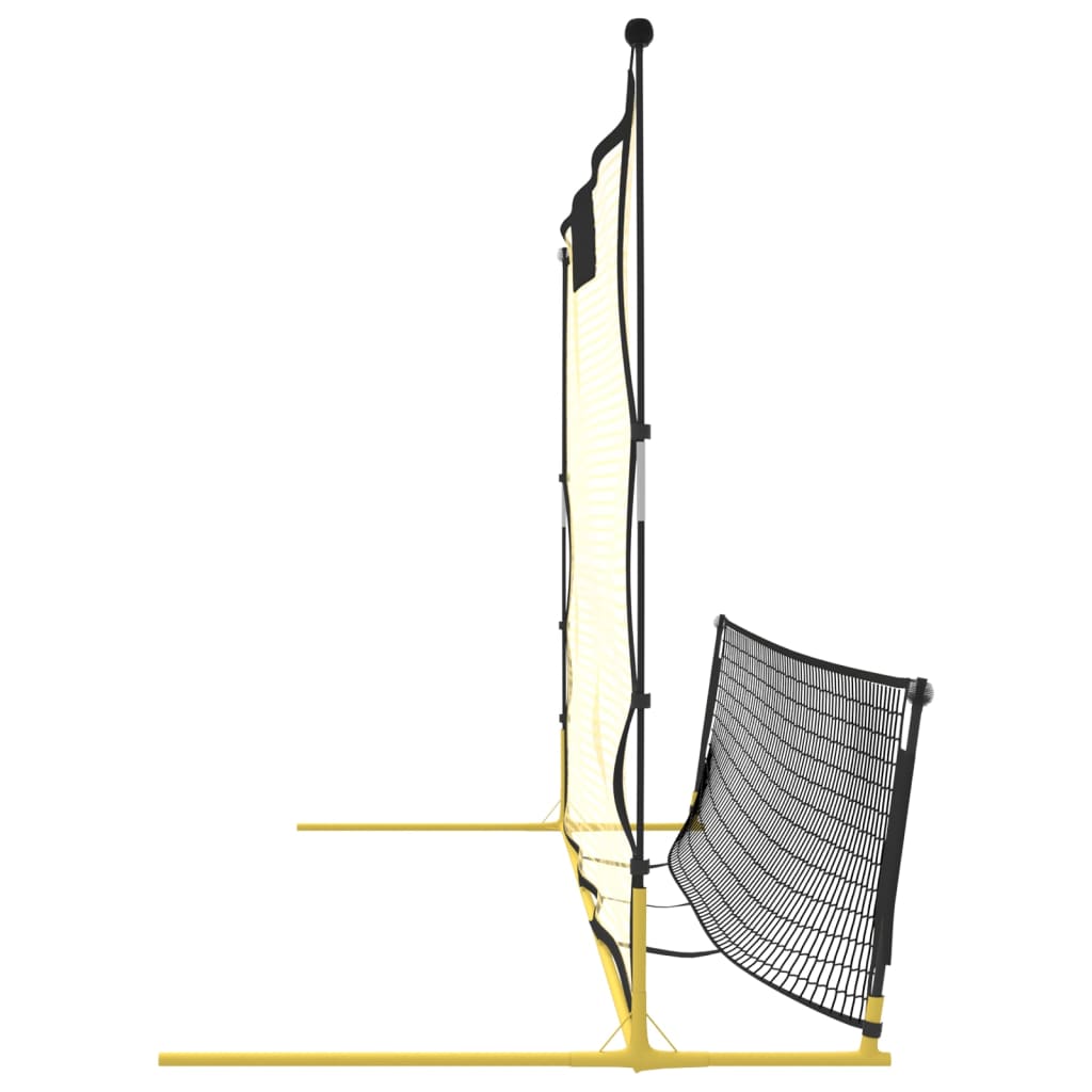 Fotbollsnät med rebounder svart och gul 183x85x120 cm polyester