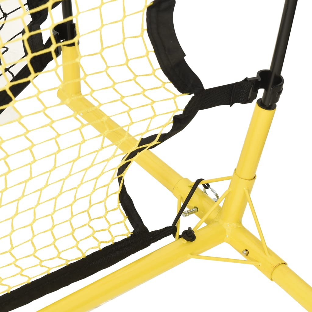 Fotbollsnät med rebounder svart och gul 183x85x120 cm polyester