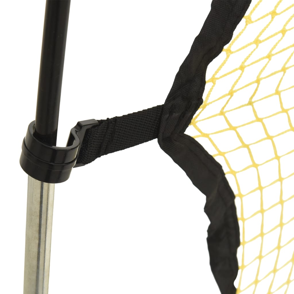 Fotbollsnät med rebounder svart och gul 183x85x120 cm polyester