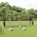 Fotbollsnät med rebounder svart och gul 183x85x120 cm polyester