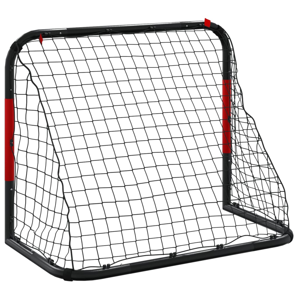Fotbollsmål med nät röd och svart 90x48x71 cm stål
