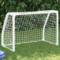 Barnfotbollsmål 2 st med boll vit 64x35x48 cm metall