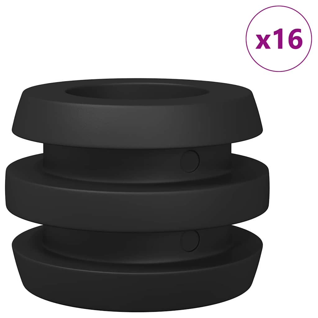 Foosball Bord Bumpers 16 pcs Svart 3 x 3 x 2 cm TPE