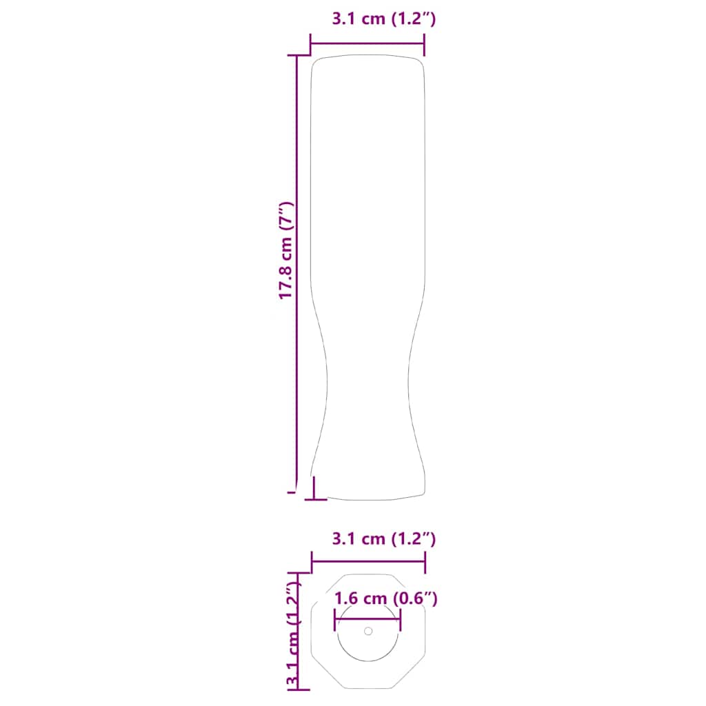 Foosball-bordshandtag 10 pcs Svart 3,1 x 3,1 x 17,8 cm PP