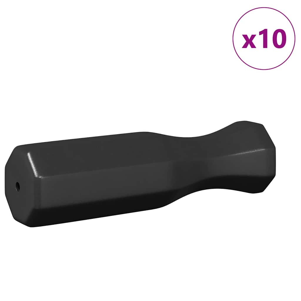 Foosball-bordshandtag 10 pcs Svart 3,1 x 3,1 x 17,8 cm PP