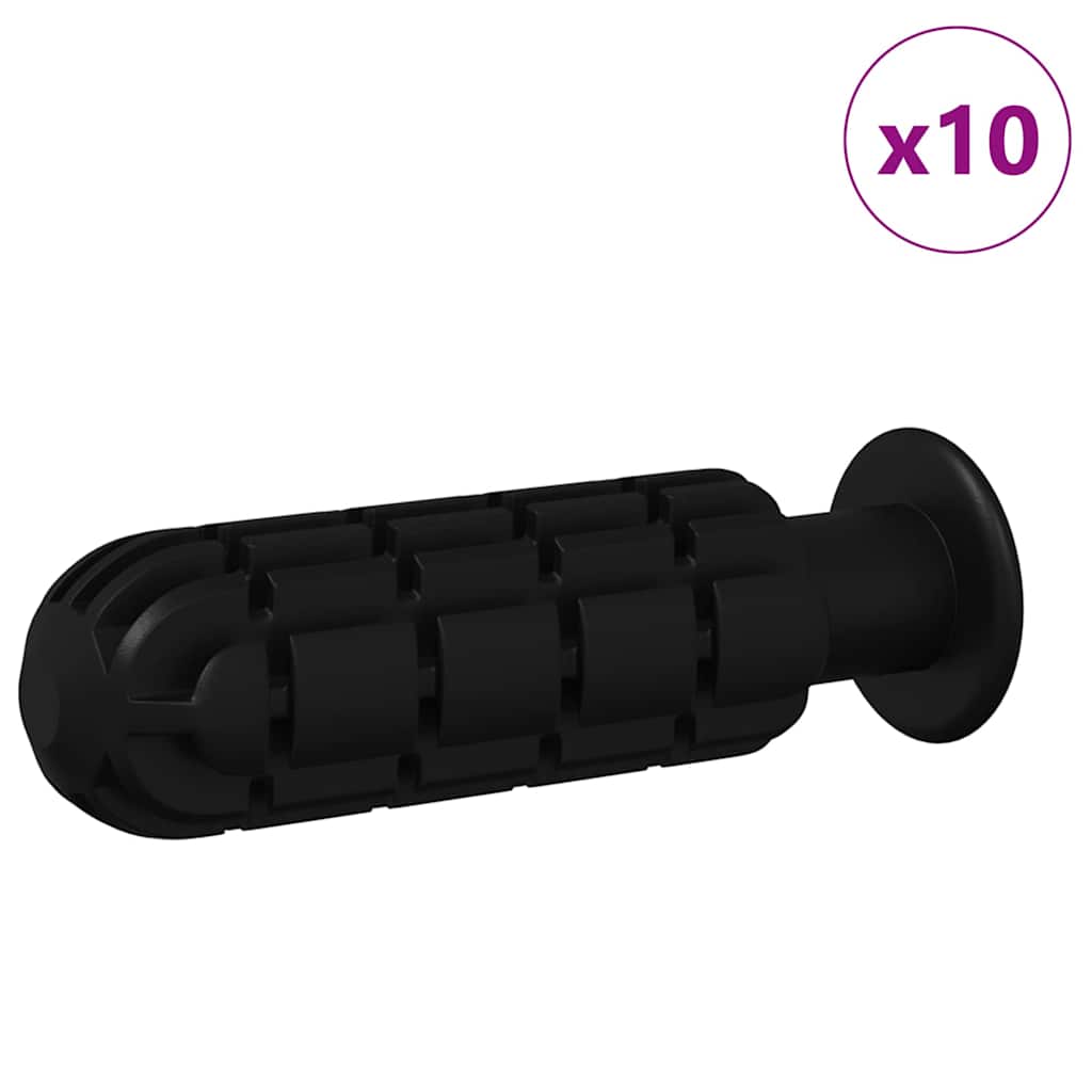 Foosball-bordshandtag 10 pcs Svart 2,8 x 2,8 x 9,3 cm PP