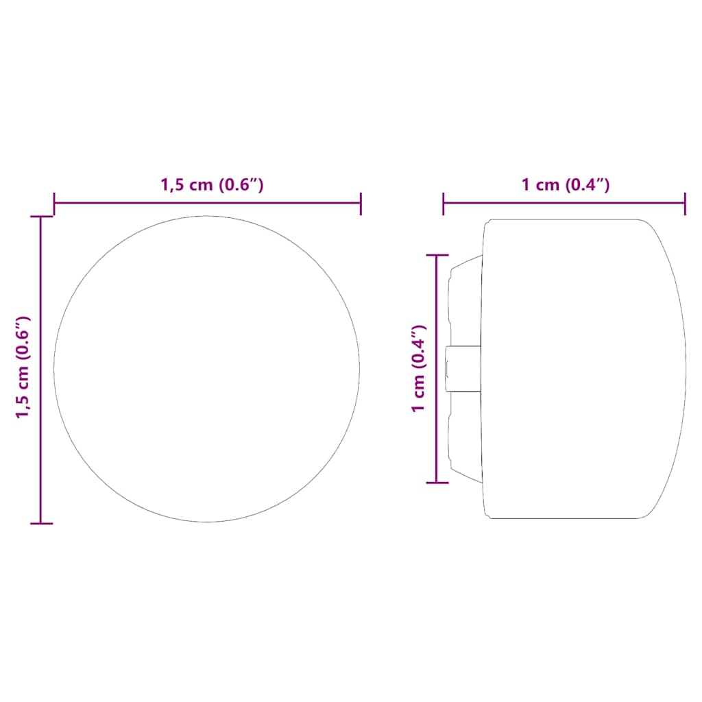 Foosball Table End Caps 10 pcs Svart 1,5 x 1,5 x 1 cm PP