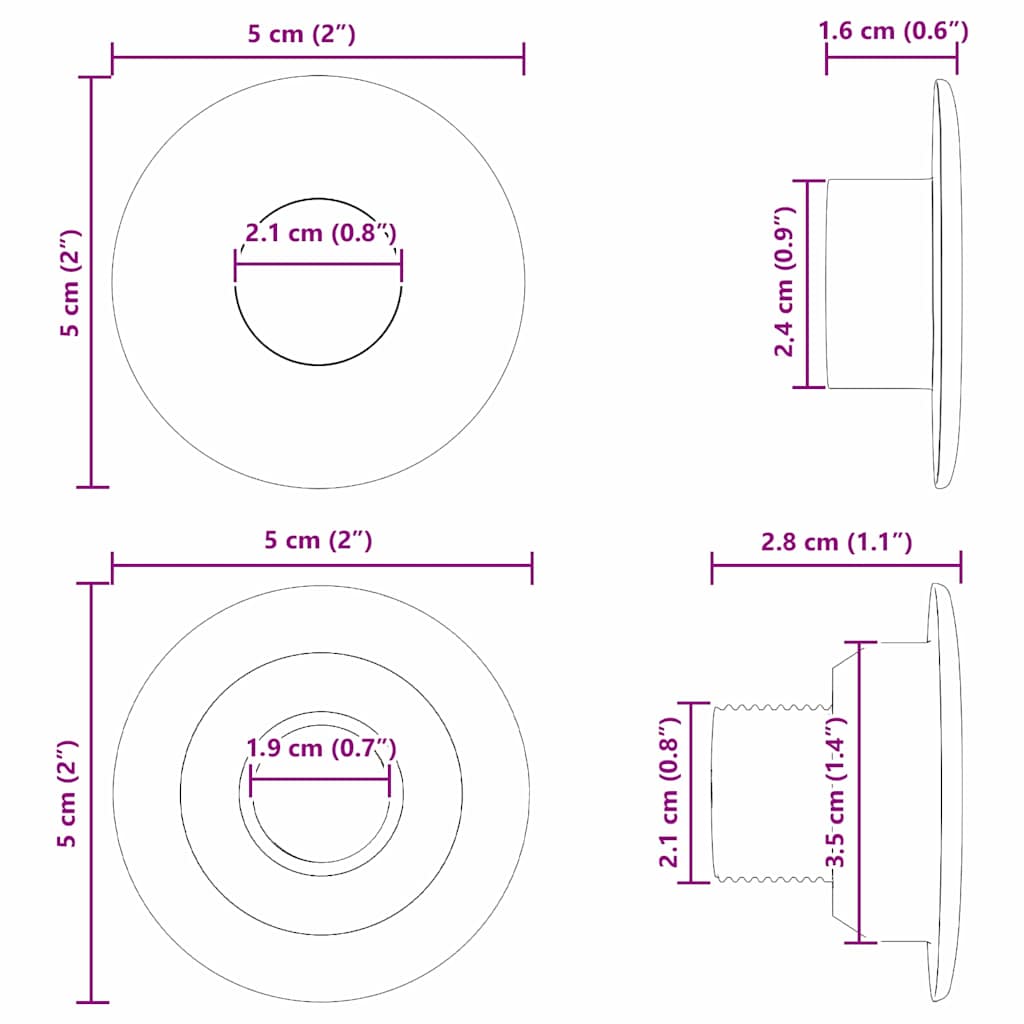 Foosball Bord Lager 10 pcs Svart 5 x 5 x 2,8 cm PP