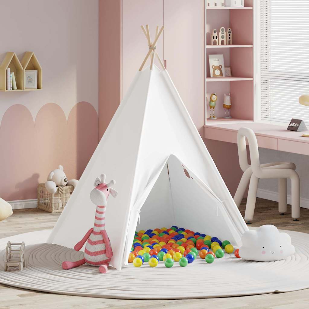 Teepee Tält Vit 120 x 120 x 150 cm Tyg och Plast