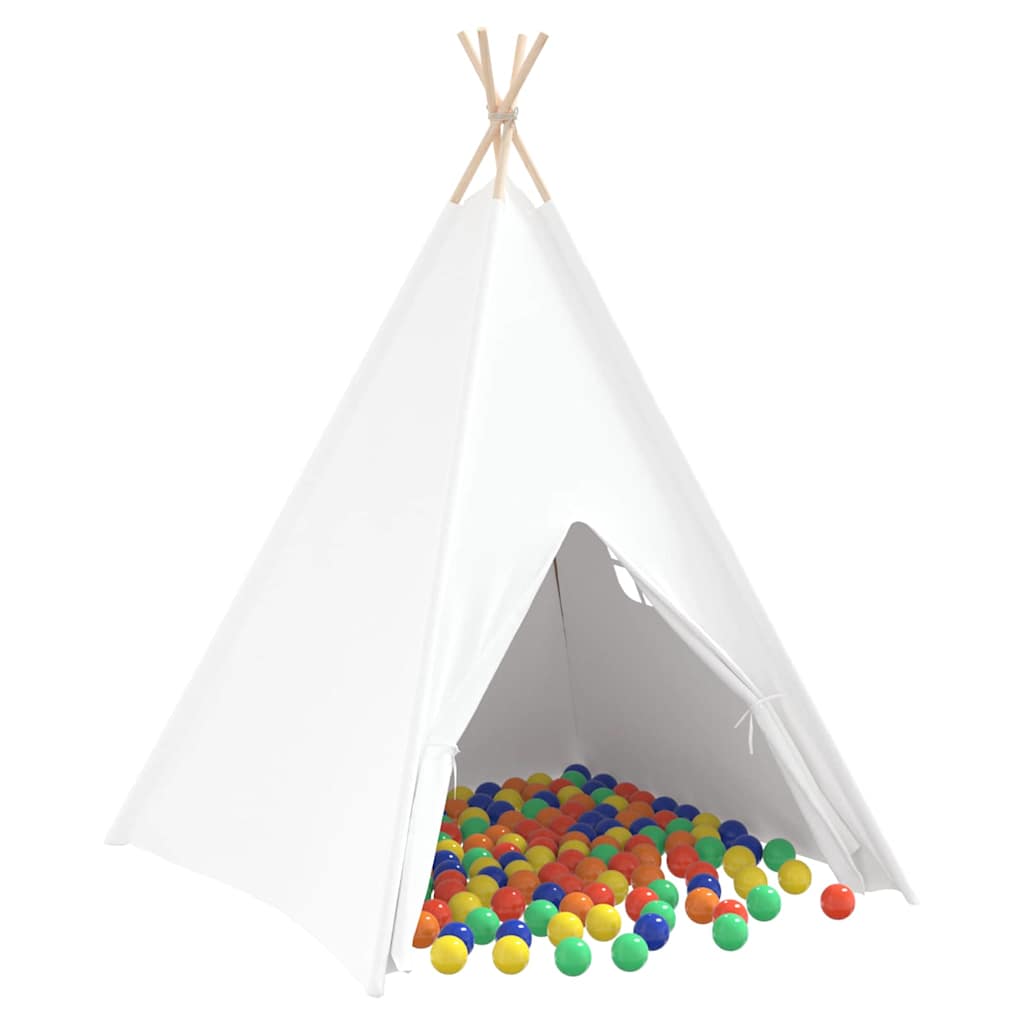 Teepee Tält Vit 120 x 120 x 150 cm Tyg och Plast