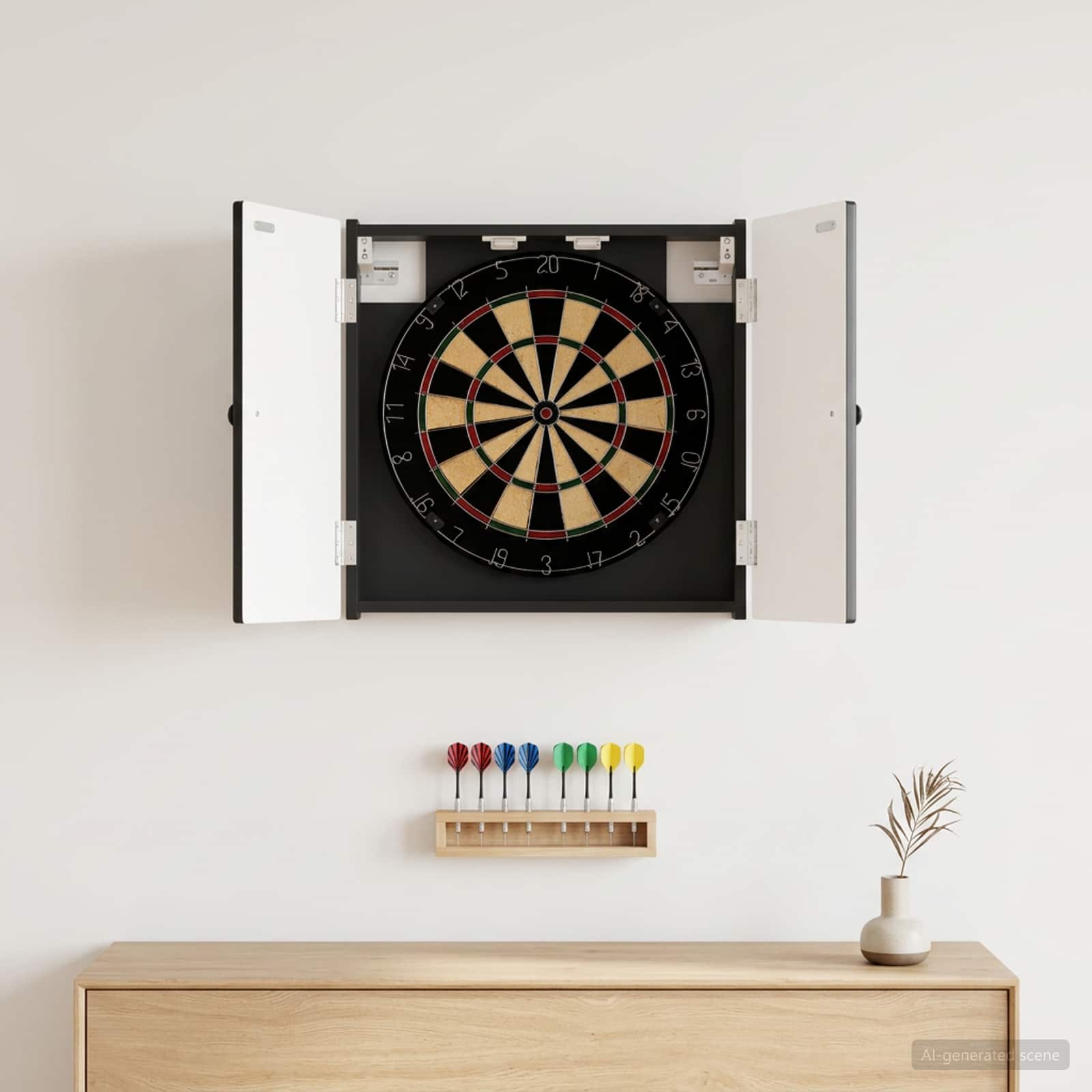 Darttavla Skåp EDE Svart 52,5 x 10,5 x 53,5 cm Konstruerat trä