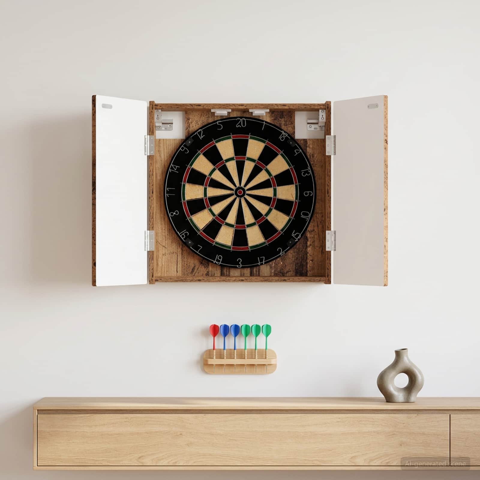 Darttavla Skåp ALKMAAR Gammalt trä 52,5 x 10,5 x 53,5 cm
