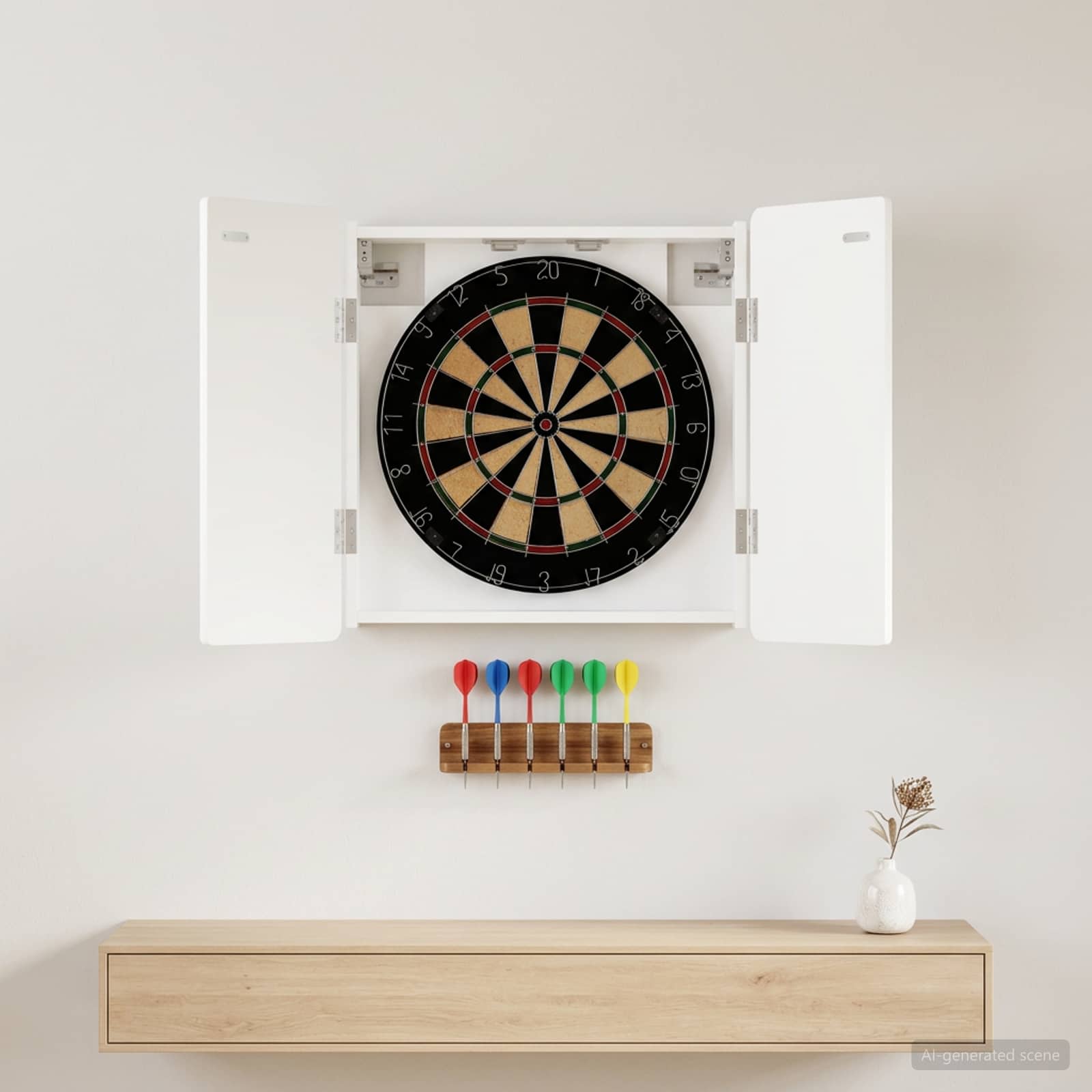 Darttavla Skåp ZWOLLE Vit 52,5 x 10,5 x 57,5 cm Konstruerat trä