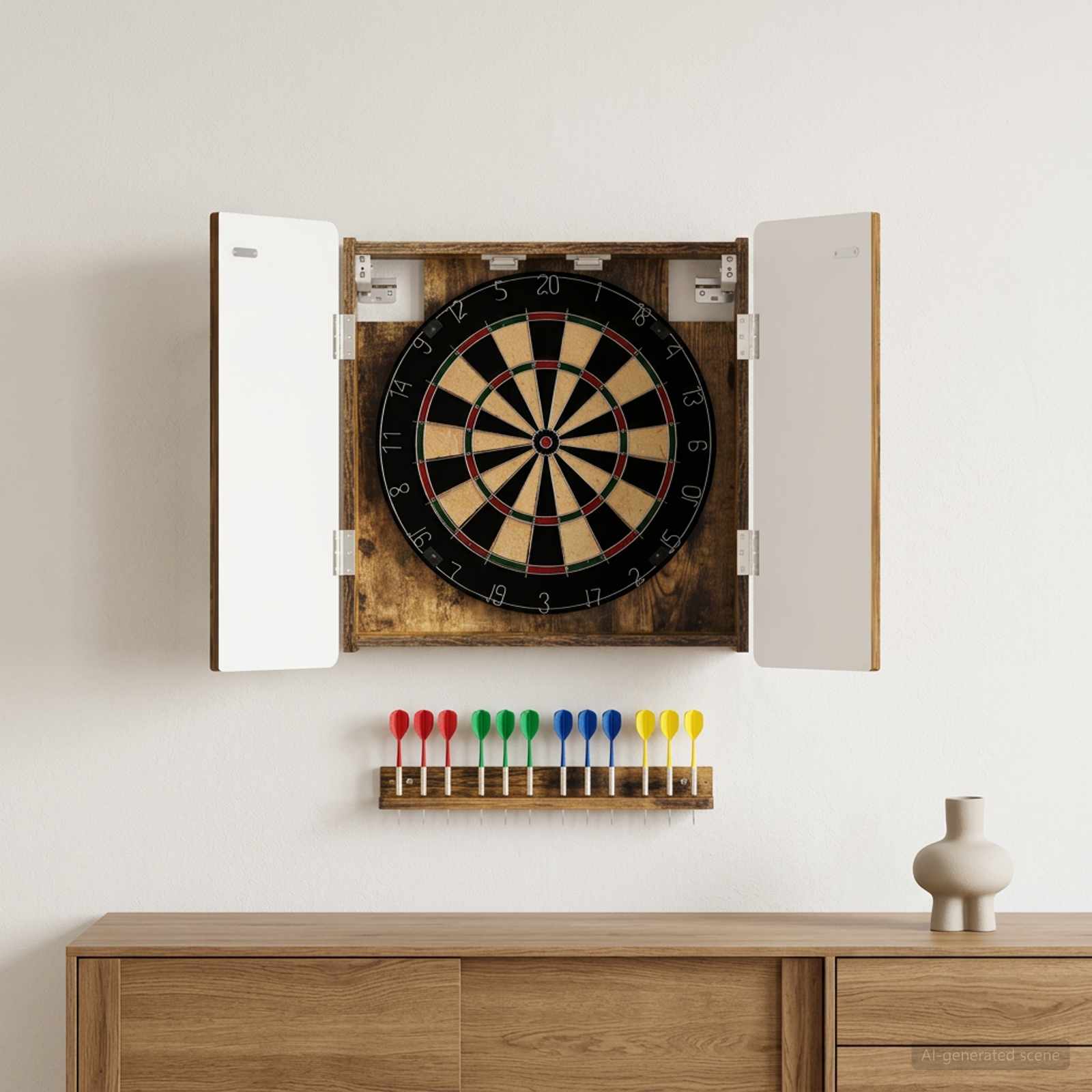 Darttavla Skåp ZWOLLE Rökt ek 52,5 x 10,5 x 57,5 cm