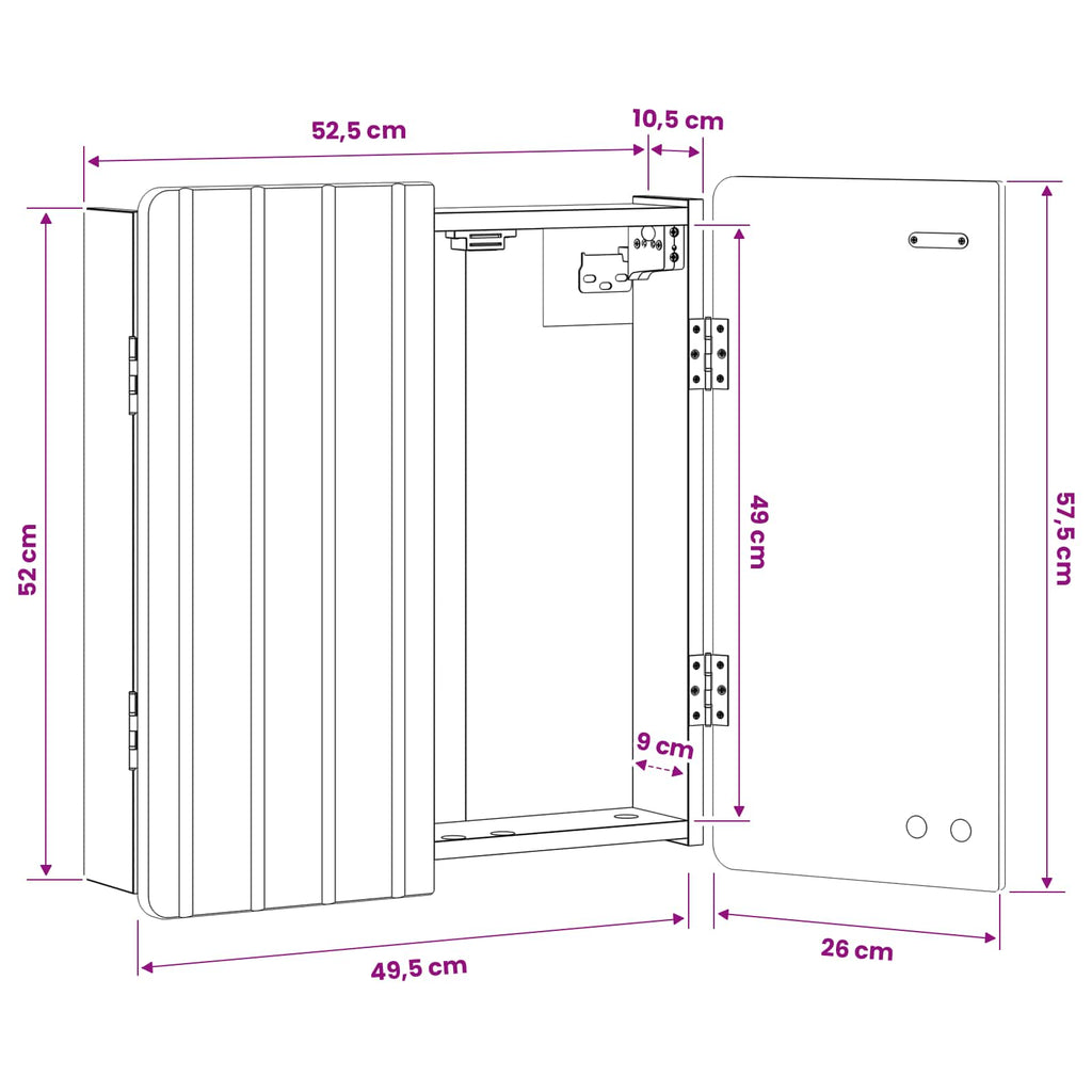 Darttavla Skåp ZWOLLE Gammalt trä 52,5 x 10,5 x 57,5 cm