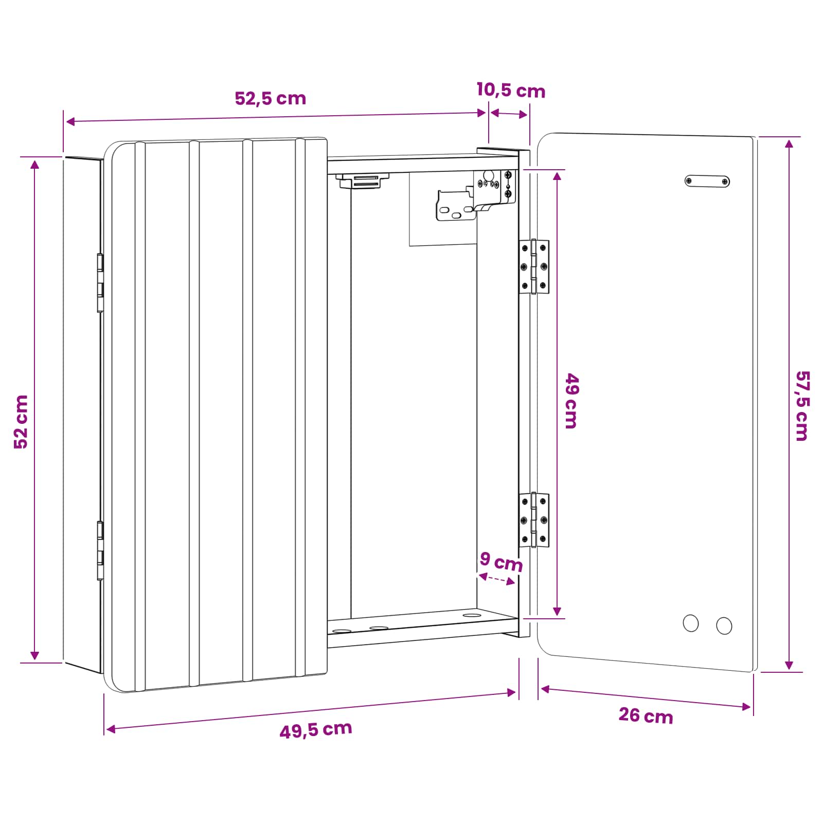 Darttavla Skåp ZWOLLE Gammalt trä 52,5 x 10,5 x 57,5 cm